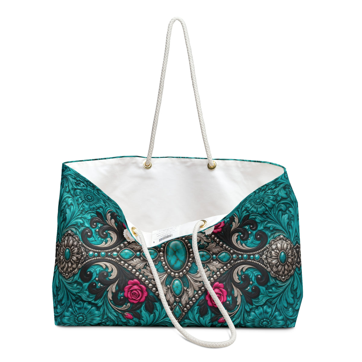 Vintage Rose Damask Weekender Bag