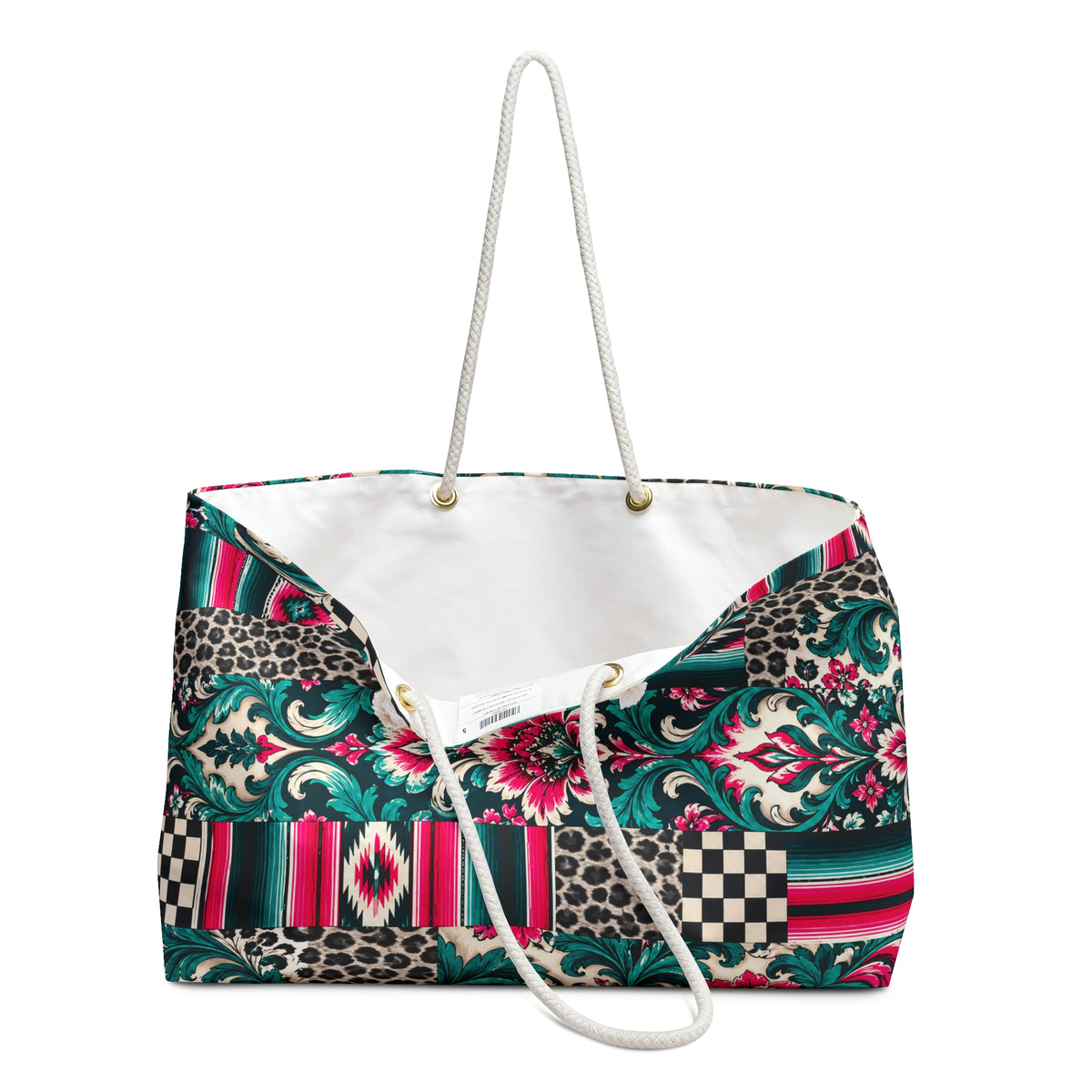 Hot Pink Western Patchwork Weekender Bag
