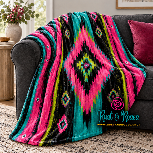 Neon Desert Nights Blanket