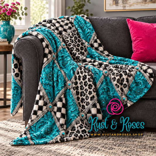 Tooled In Turquoise Blanket